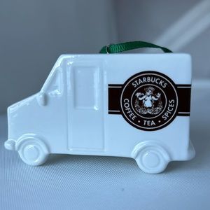 🧜‍♀️ Starbucks delivery truck ceramic ornament  2016